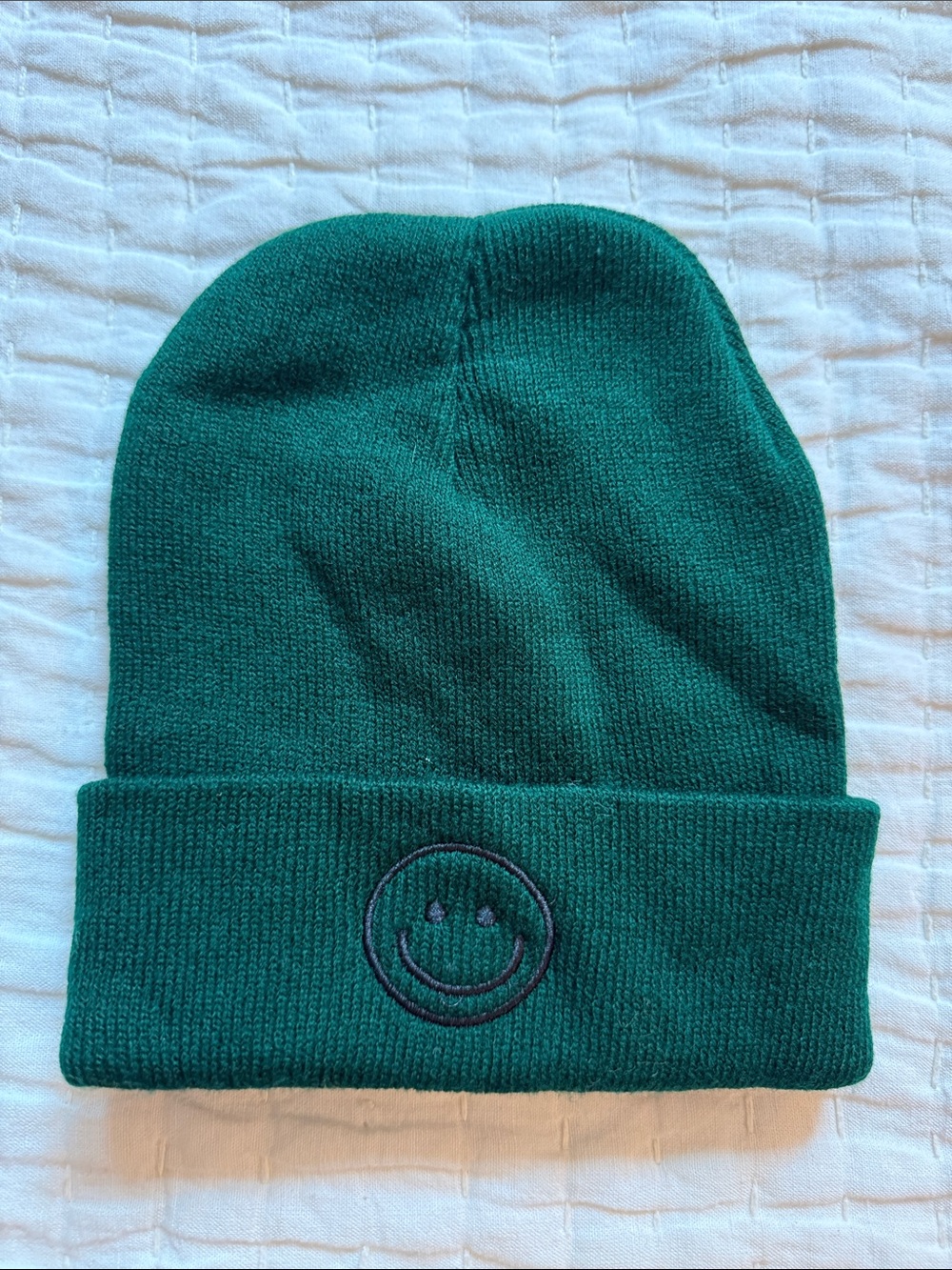 Women’s Green Smiley Beanie Hat